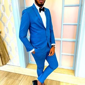 Blue Single Breasted suit